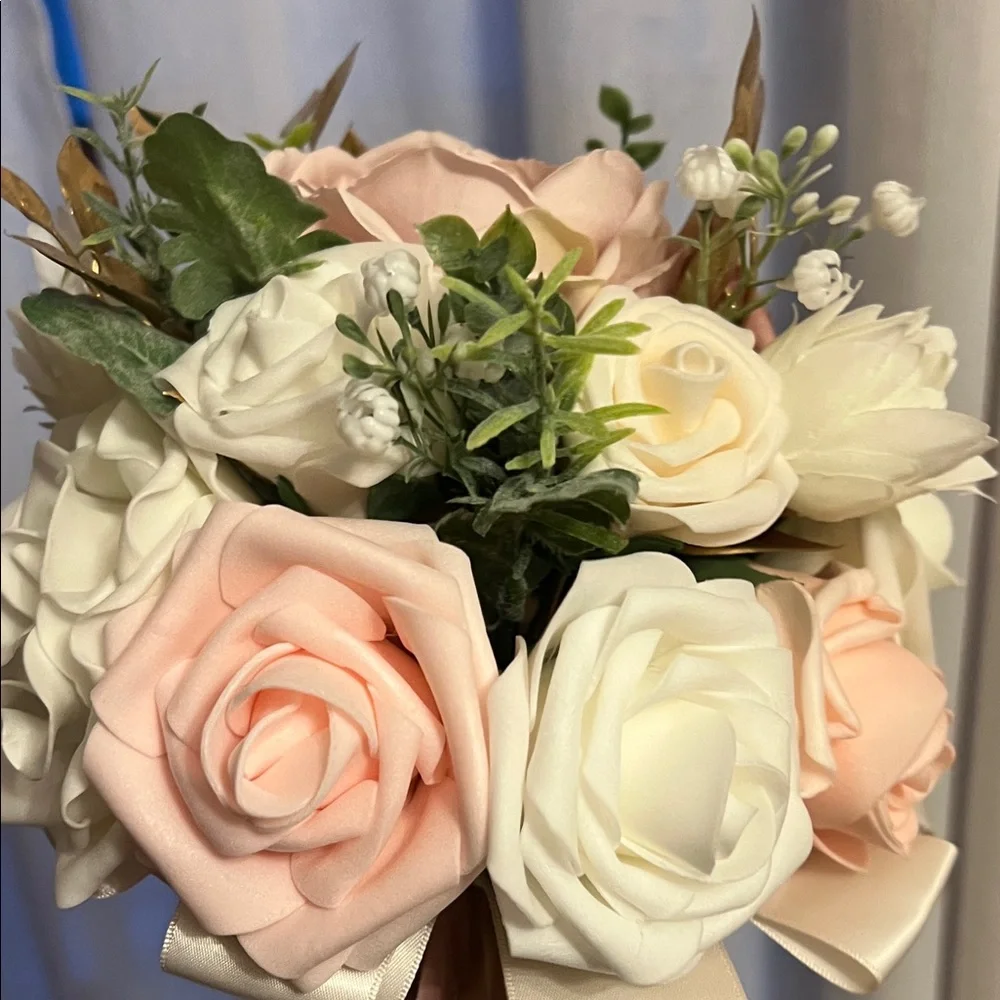 Chic Floral Arrangement with Gold Leaf accents